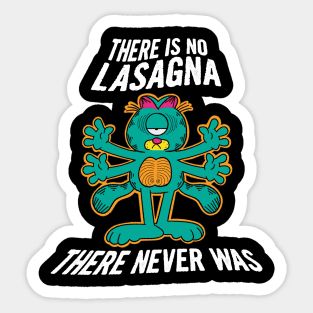 There Is No Lasagna Psychedelic Garfield Sticker